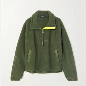 RLX Ralph Lauren Ripstop-trim High-pile Fleece Pullover In Nymph Green Large L